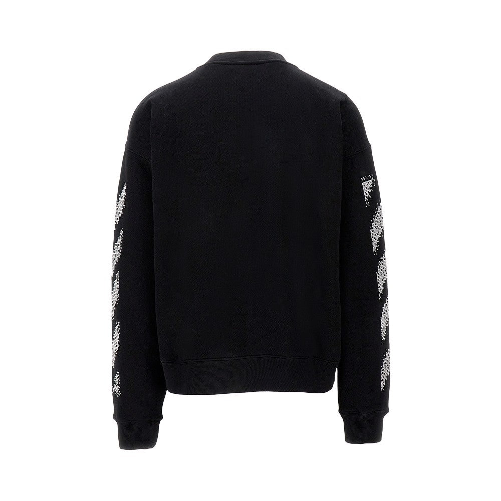 Pixel Diag embroidery crewneck sweatshirt