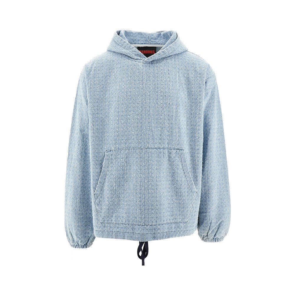 Logo embroidery denim hoodie