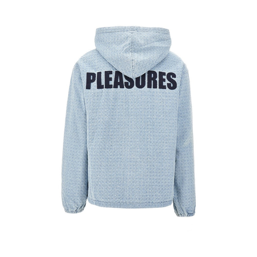 Logo embroidery denim hoodie