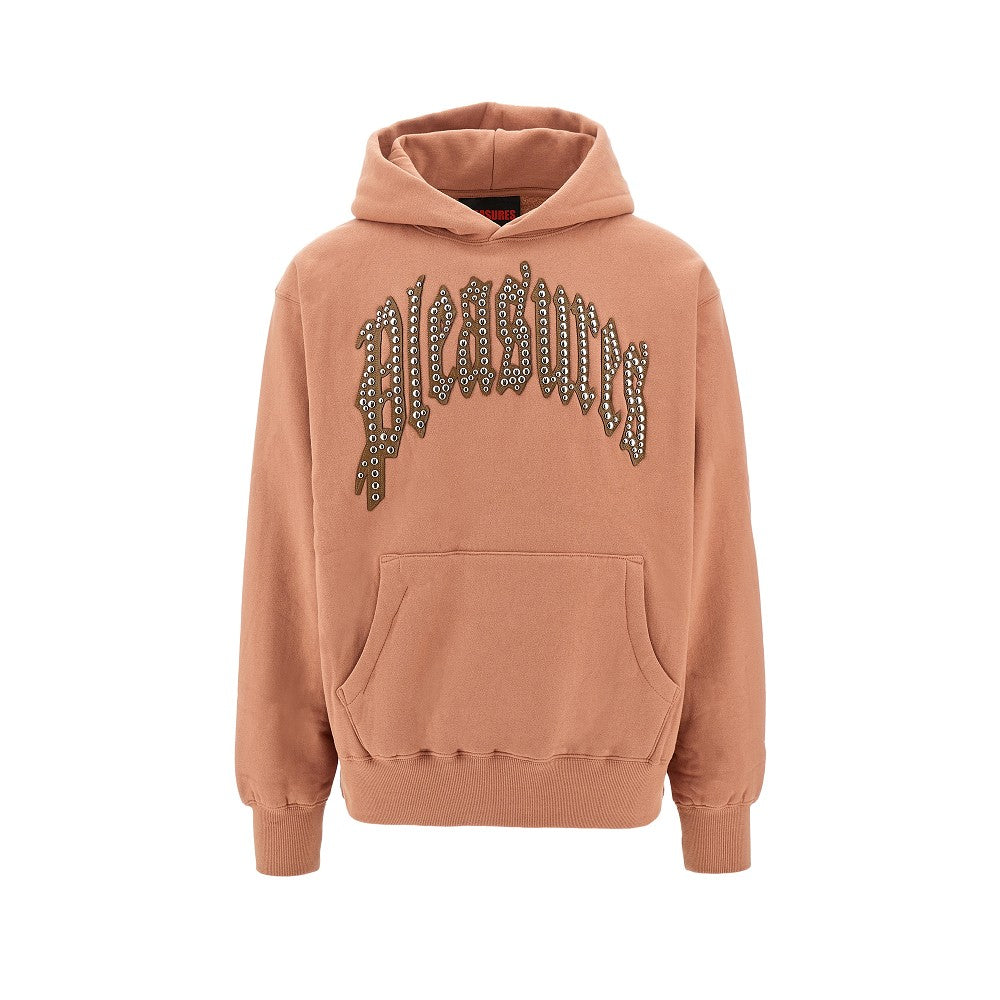 Felpa con logo e borchie