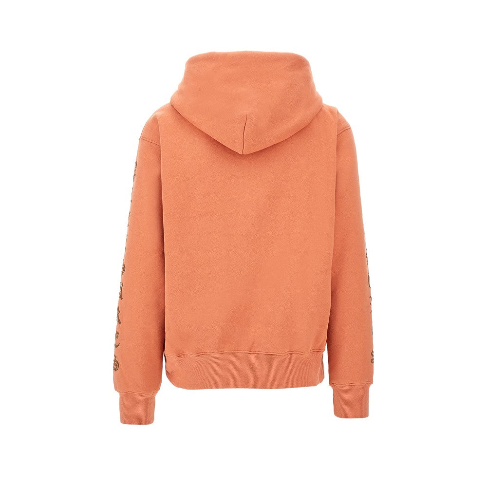 Logo embroidery full-zip hoodie