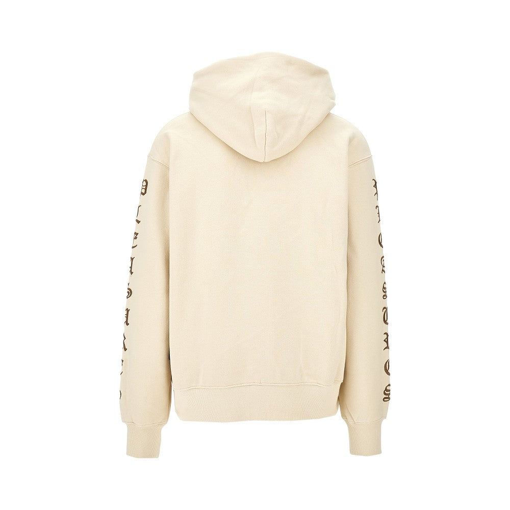 Logo embroidery full-zip hoodie