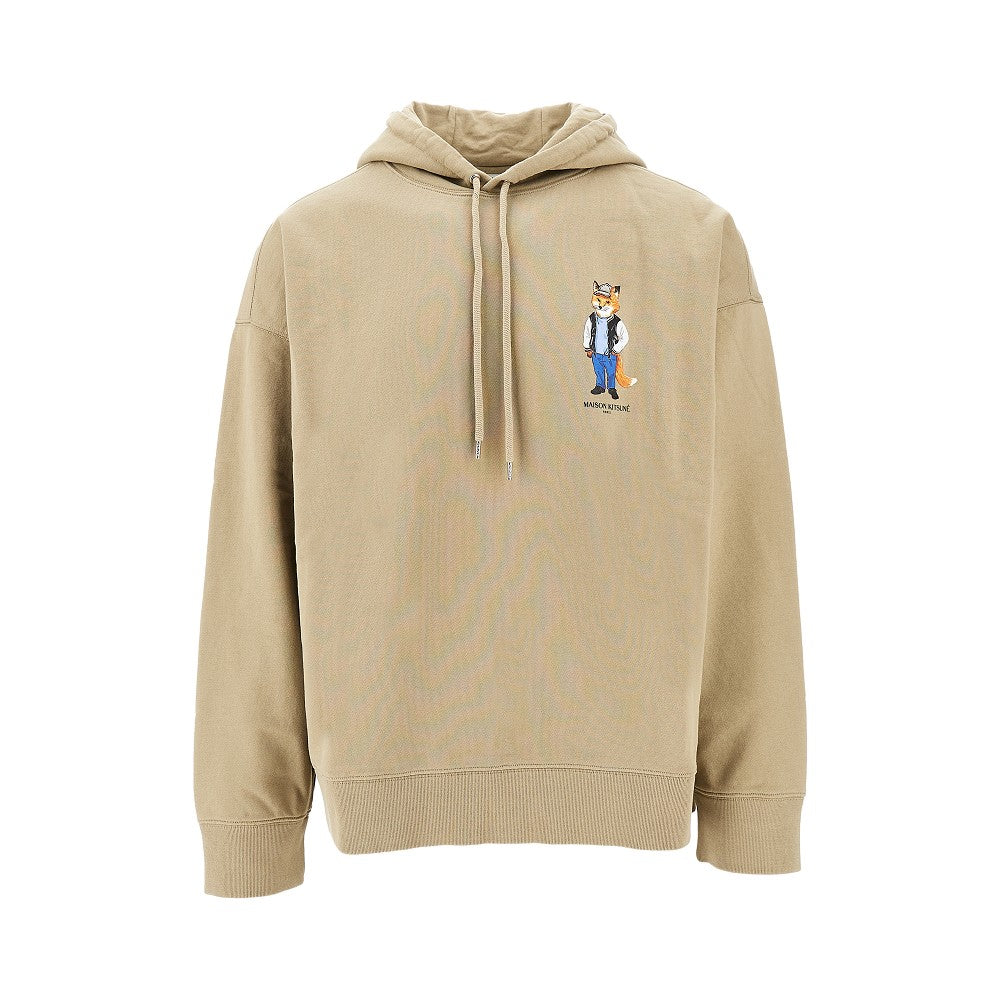 'Dressed Fox' print oversized hoodie