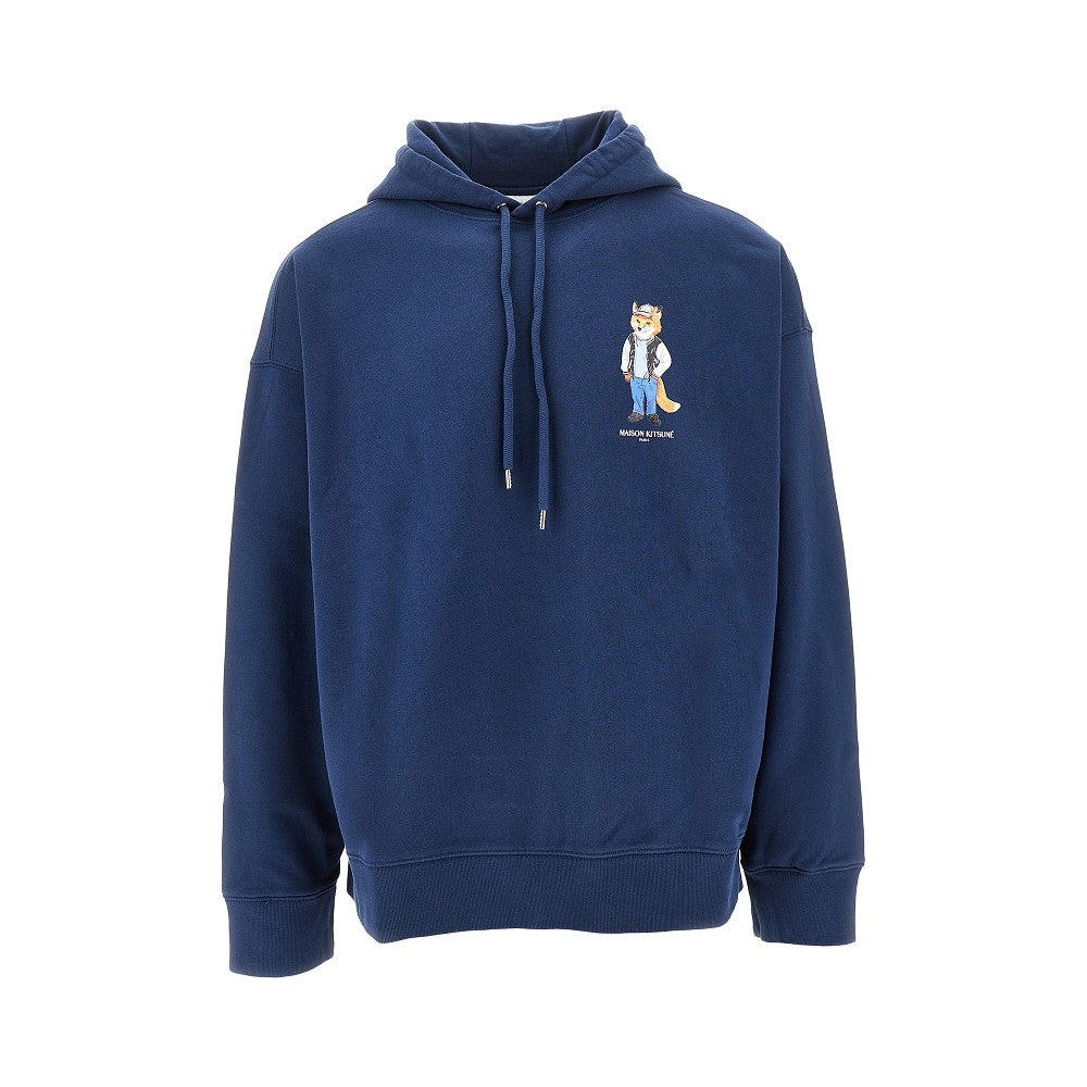 'Dressed Fox' print oversized hoodie