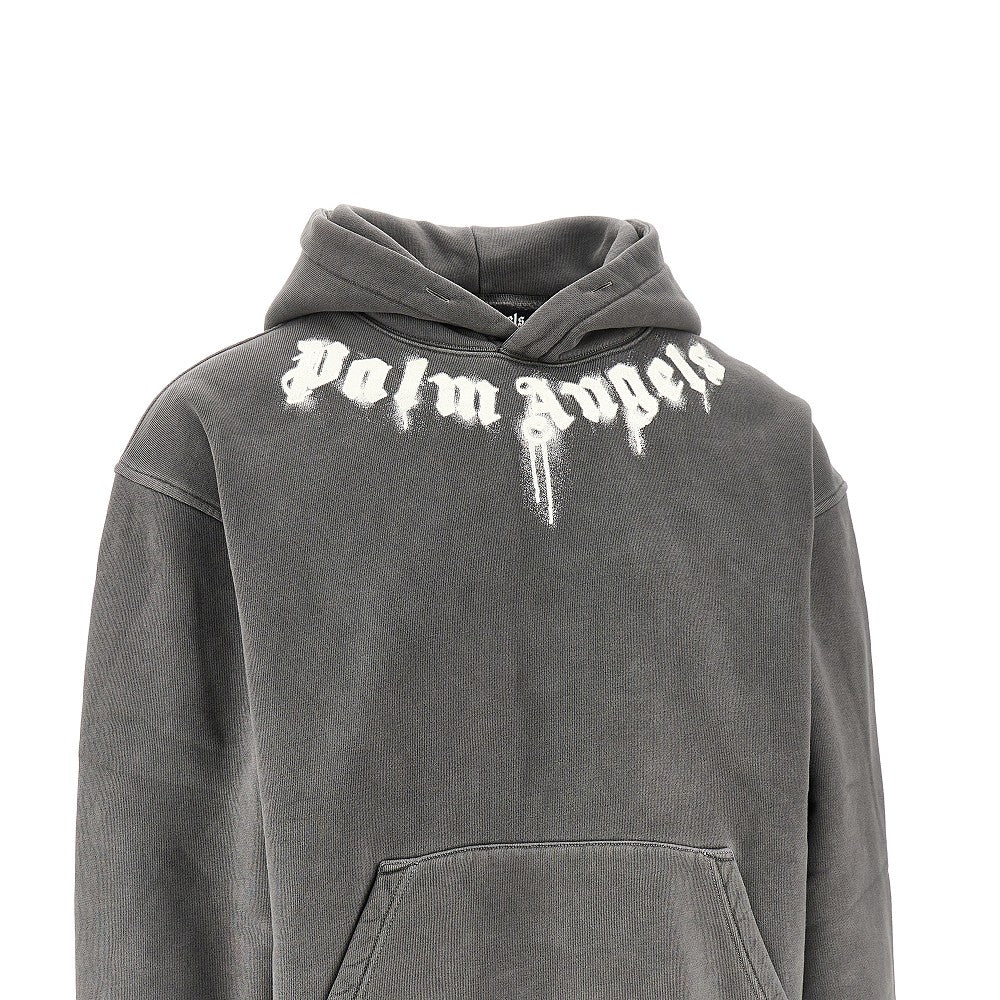 Spray logo print hoodie