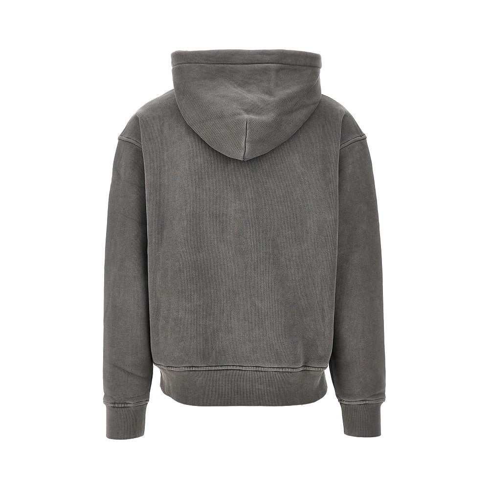 Spray logo print hoodie