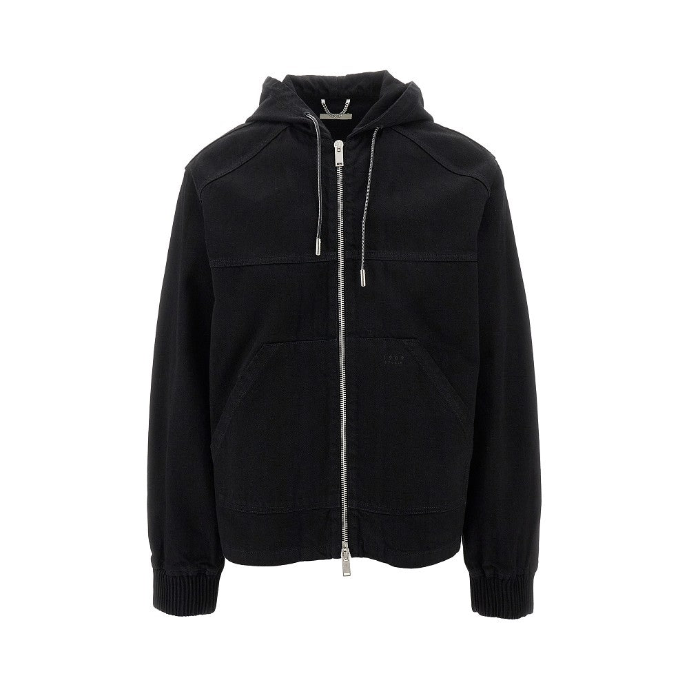 Denim full-zip hoodie