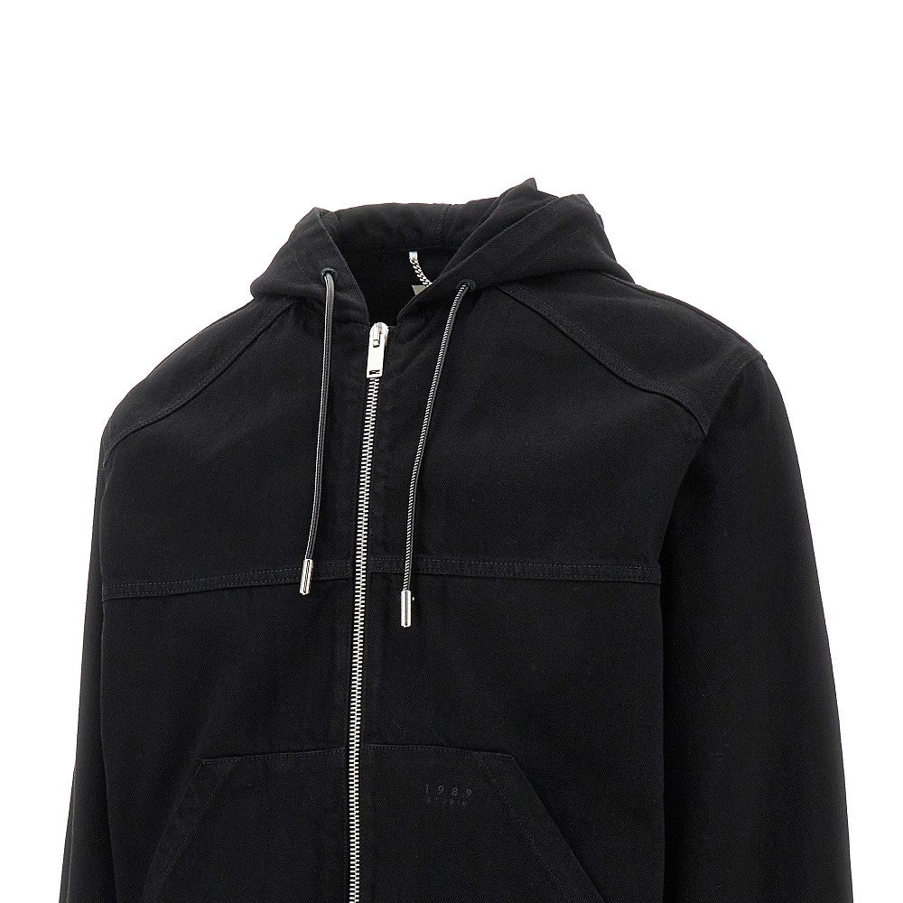 Denim full-zip hoodie