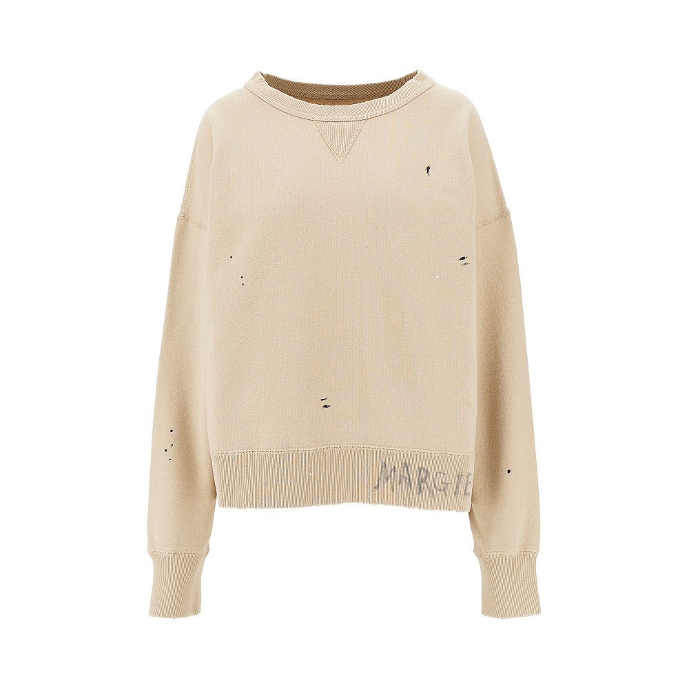Vintage effect sweatshirt with logo print