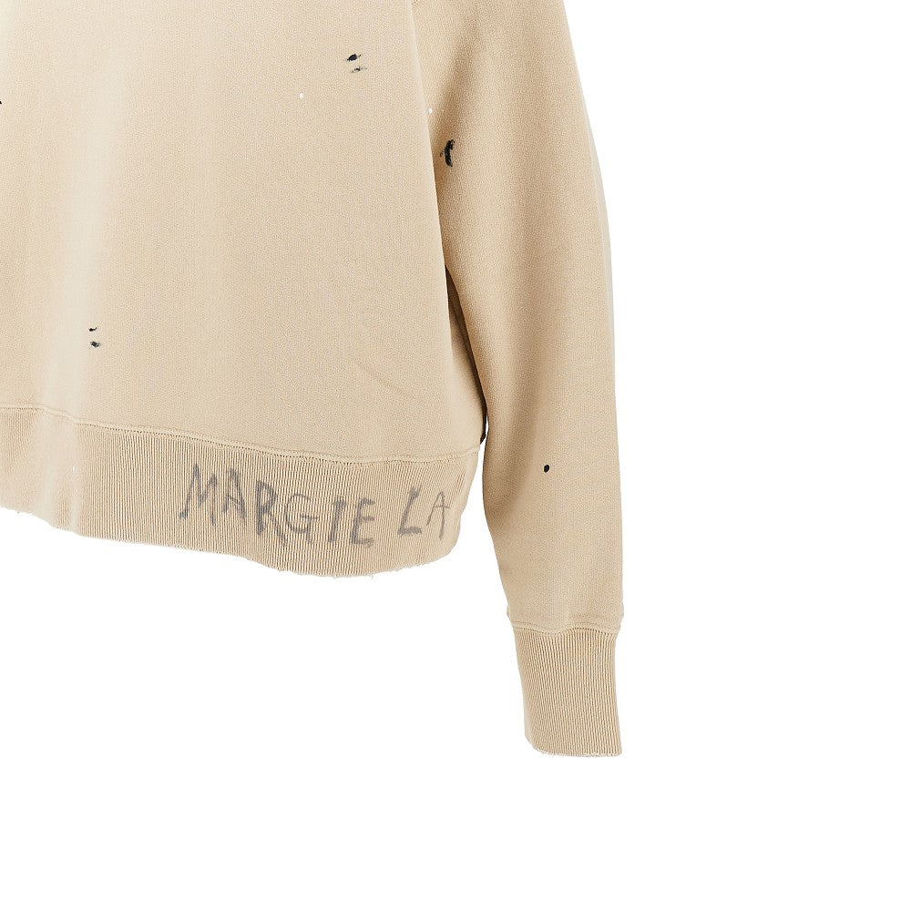 Vintage effect sweatshirt with logo print