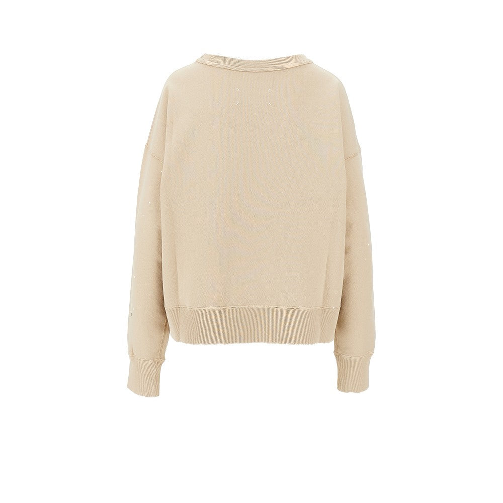 Vintage effect sweatshirt with logo print