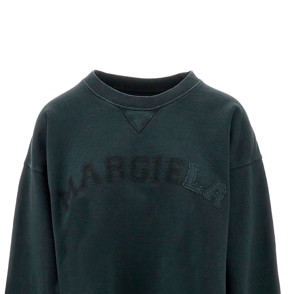 Crewneck sweatshirt with raw-cut edges
