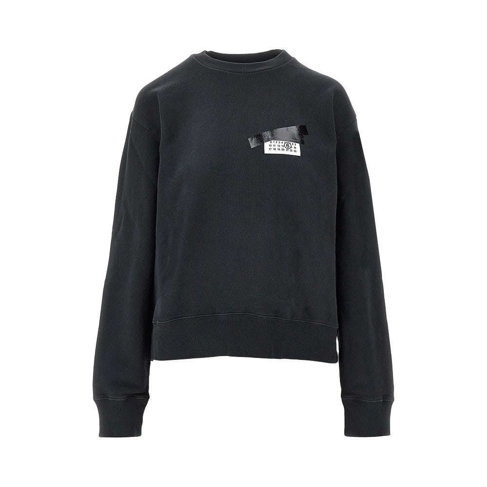 Trompe l'oeil label crewneck sweatshirt
