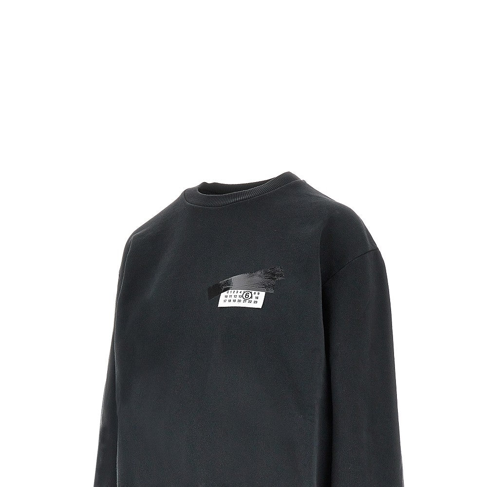 Trompe l'oeil label crewneck sweatshirt