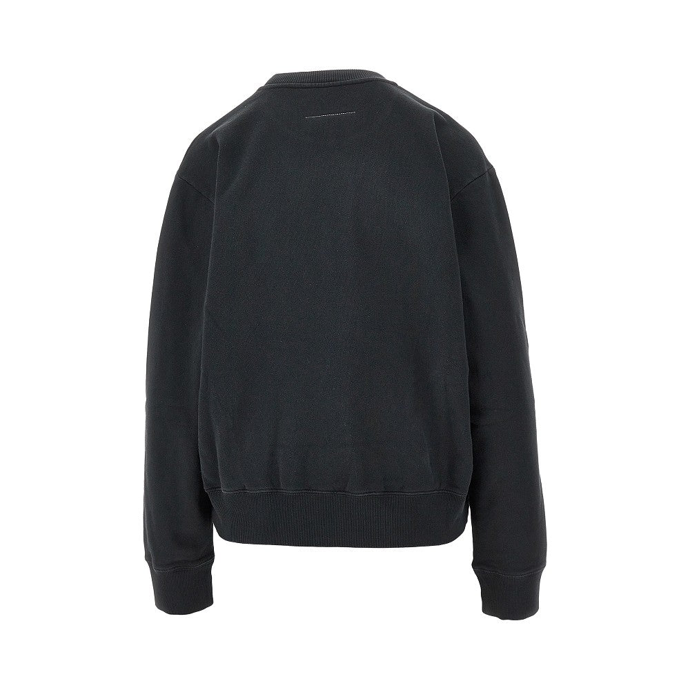 Trompe l'oeil label crewneck sweatshirt
