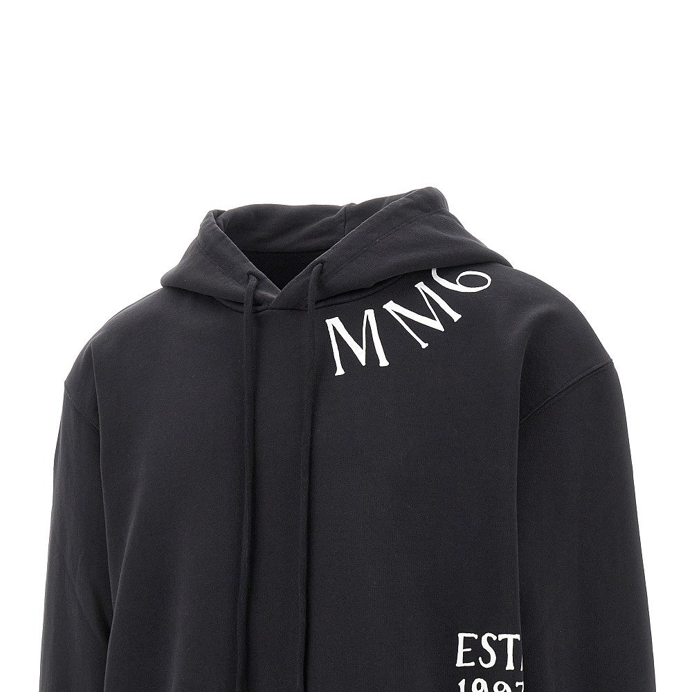 Logo print cotton hoodie