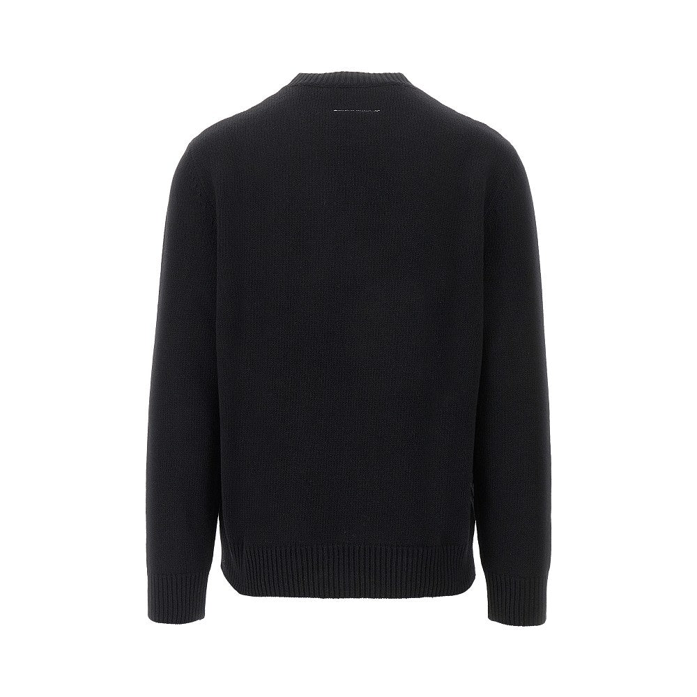 Trompe l'oeil print wool-blend sweater
