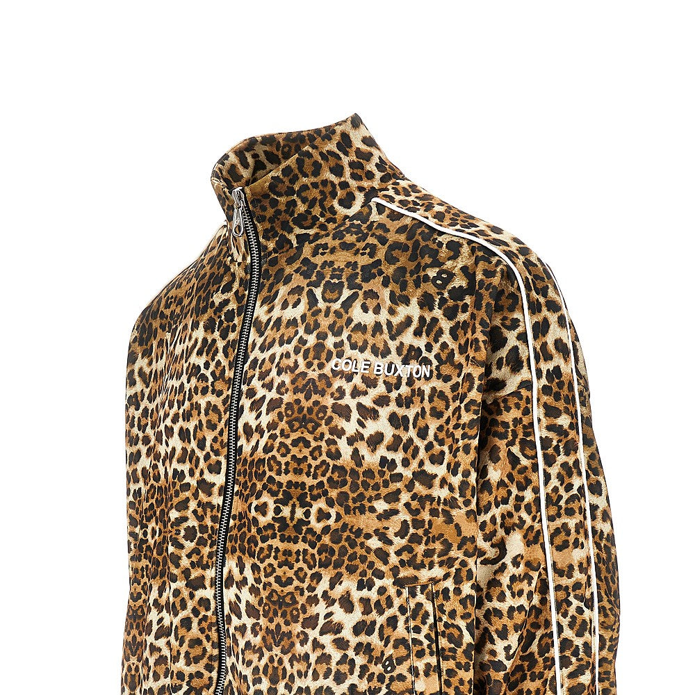 Track jacket con motivo leopardato