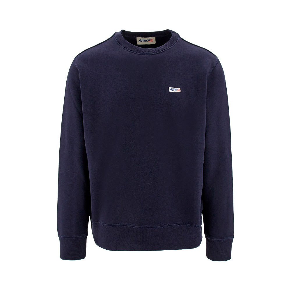 Crewneck sweatshirt with logo label