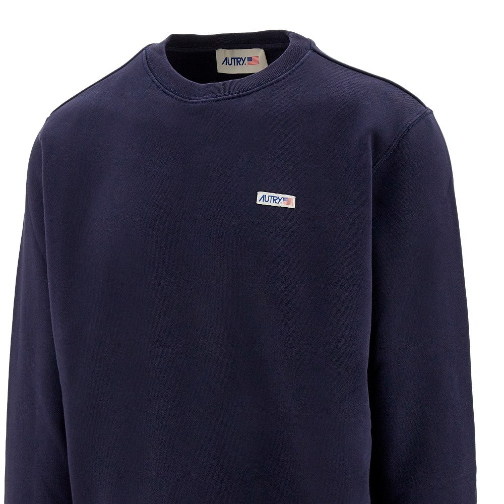 Crewneck sweatshirt with logo label