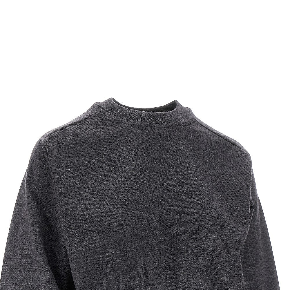 Wool sweater with logo embroidery