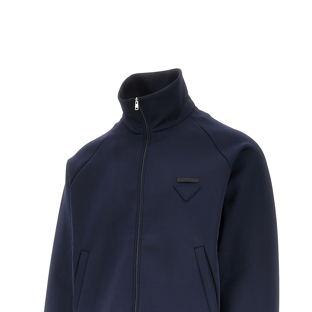 Technical jersey full-zip track jacket