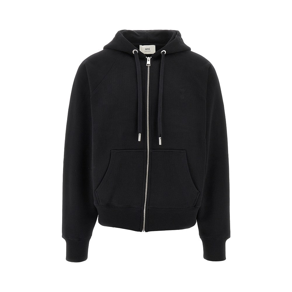 Topstitched 'Ami de Coeur' full-zip hoodie