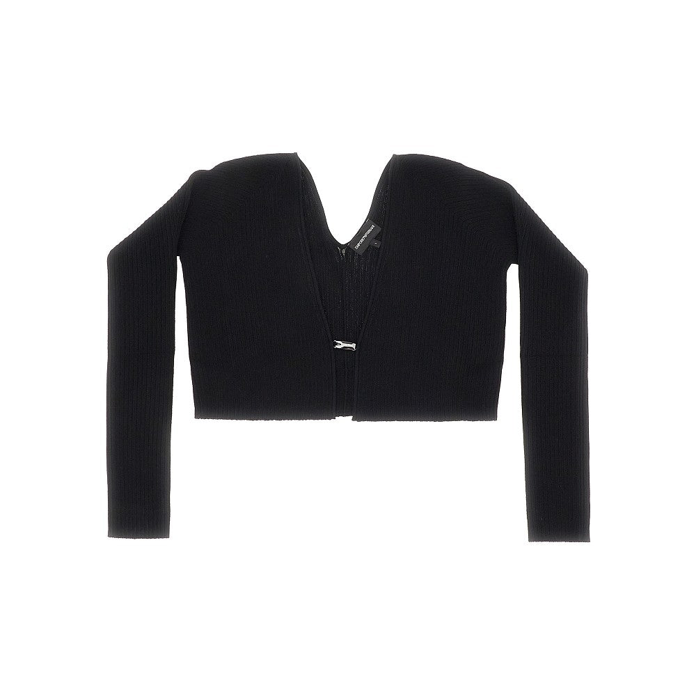 Cardigan cropped in misto viscosa