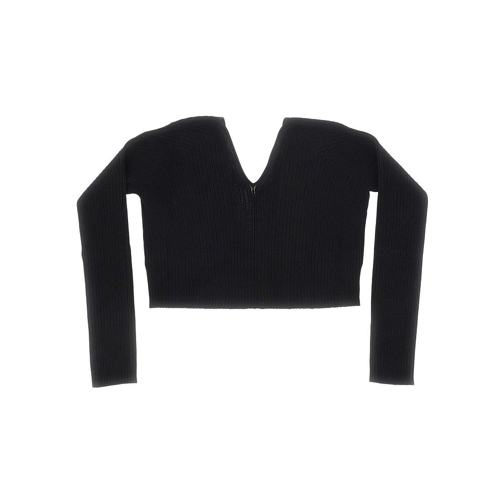 Cardigan cropped in misto viscosa