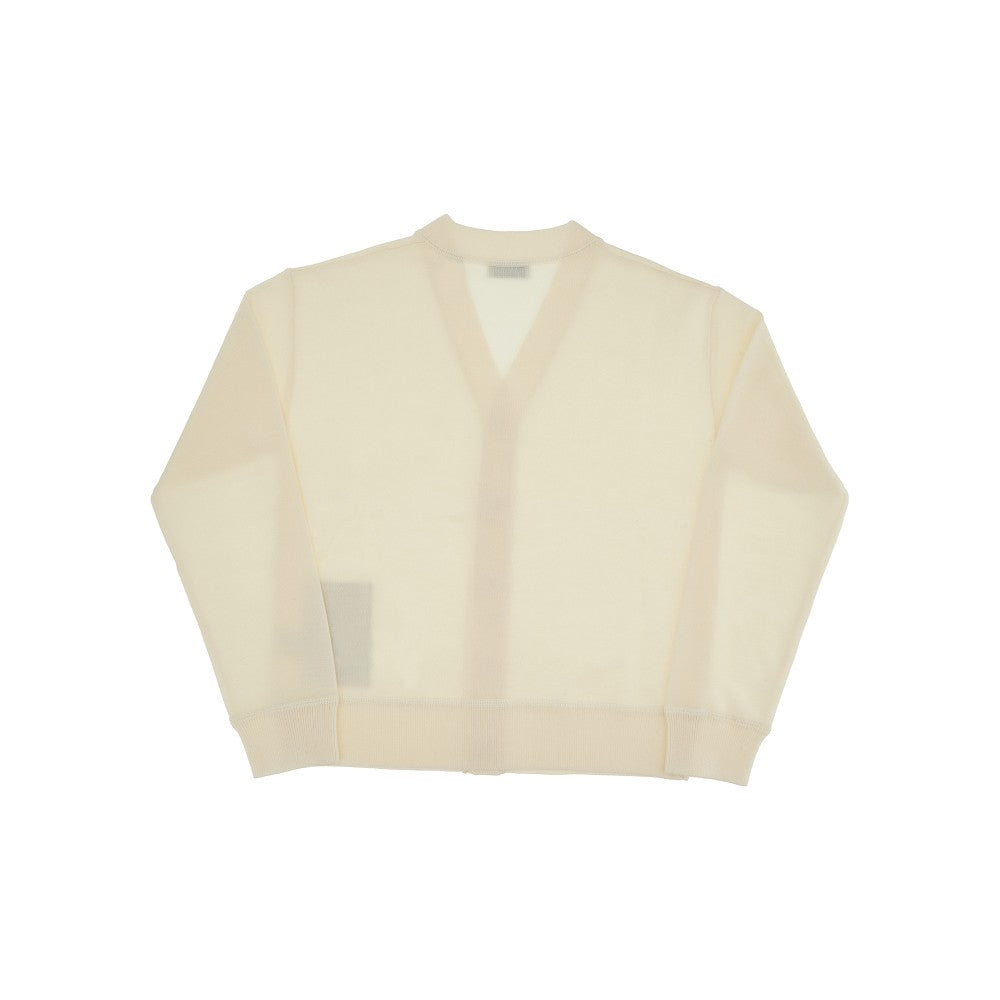Cardigan in lana con patch Check