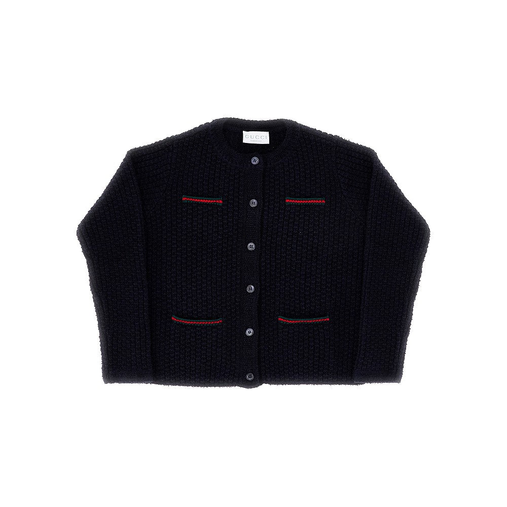 Cardigan in maglia con dettagli Web