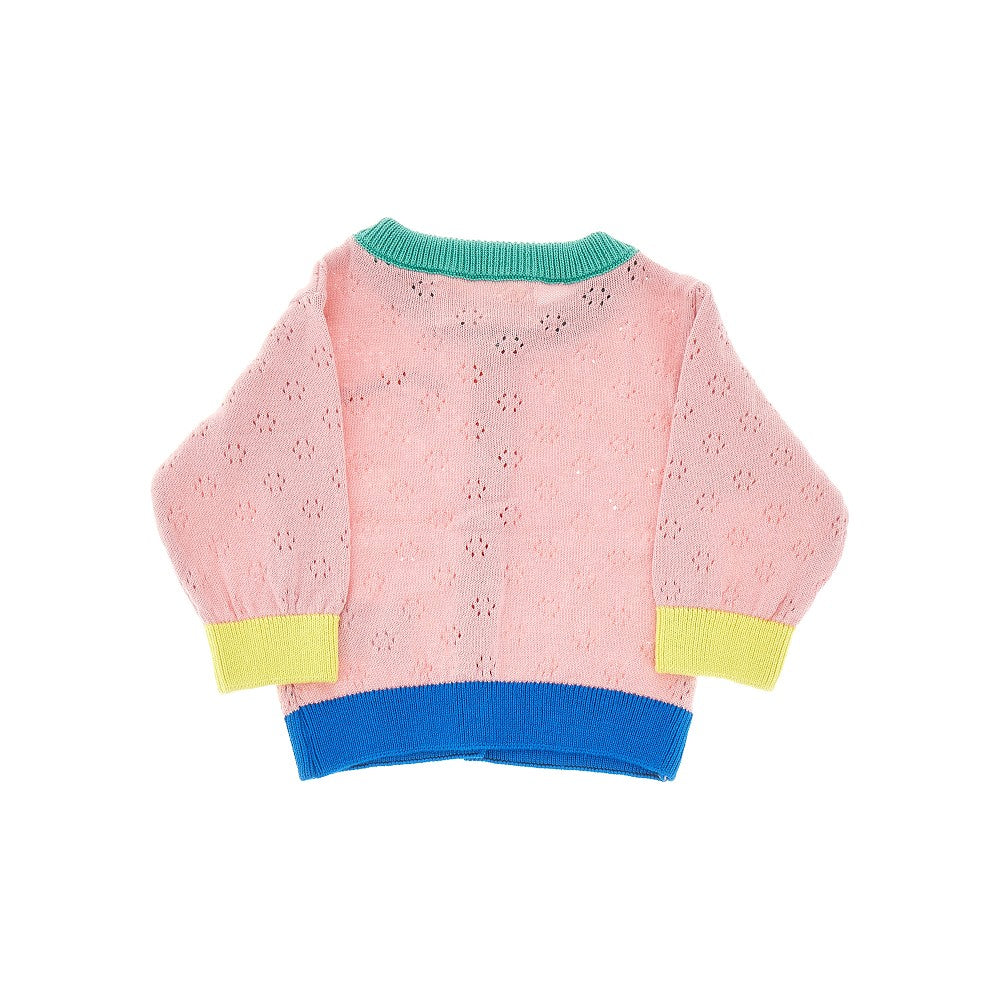 Cardigan color block in cotone