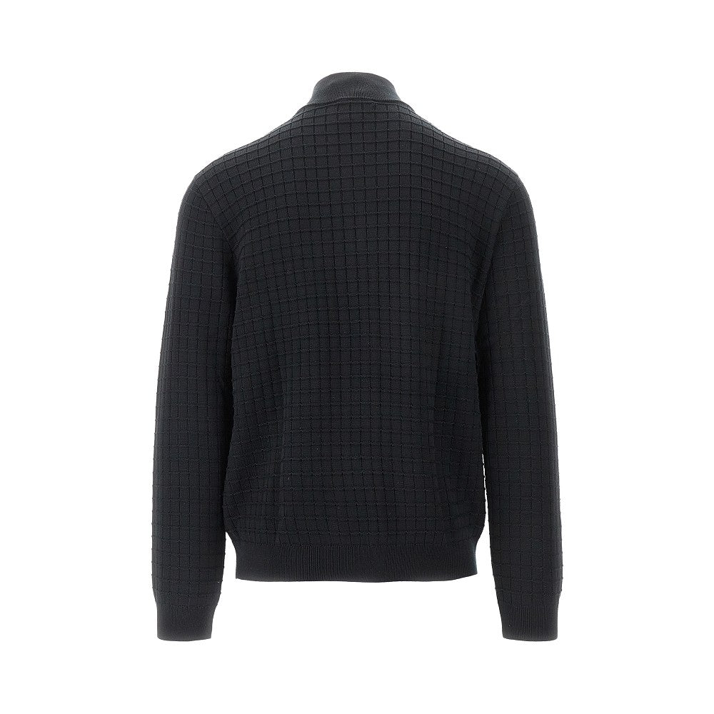 Cardigan in misto lana effetto check