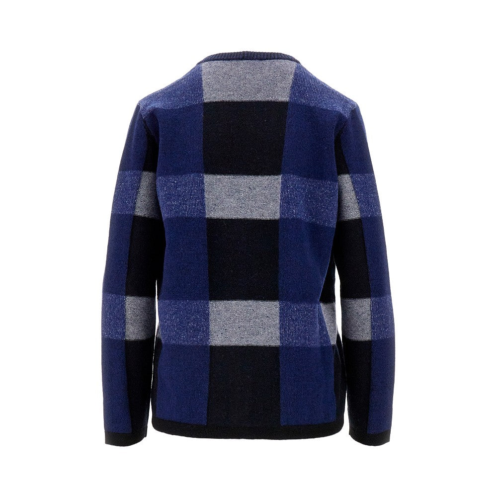 Check wool and cashmere cardigan