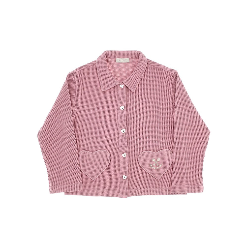 Waffle jersey cardigan