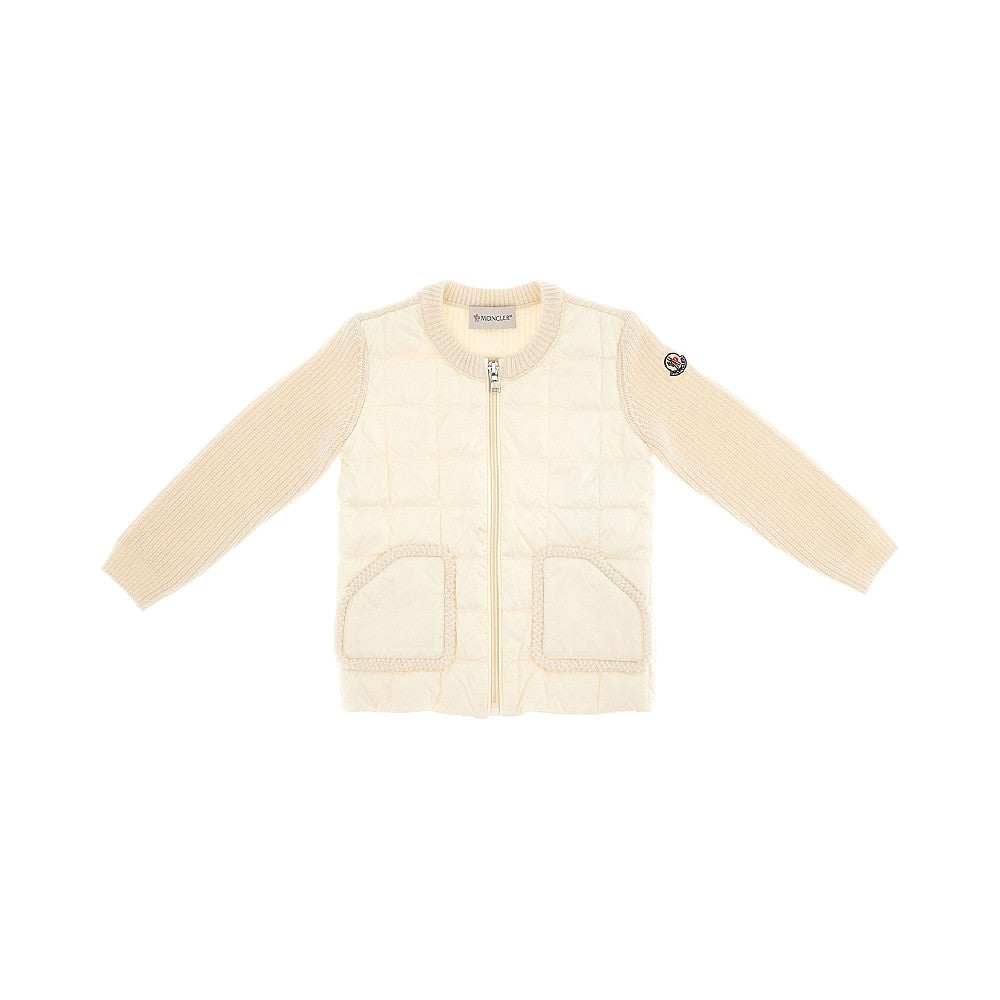 Nylon and wool full-zip cardigan