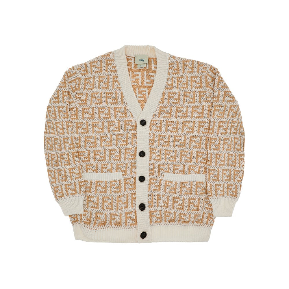 Cardigan in cotone jacquard FF