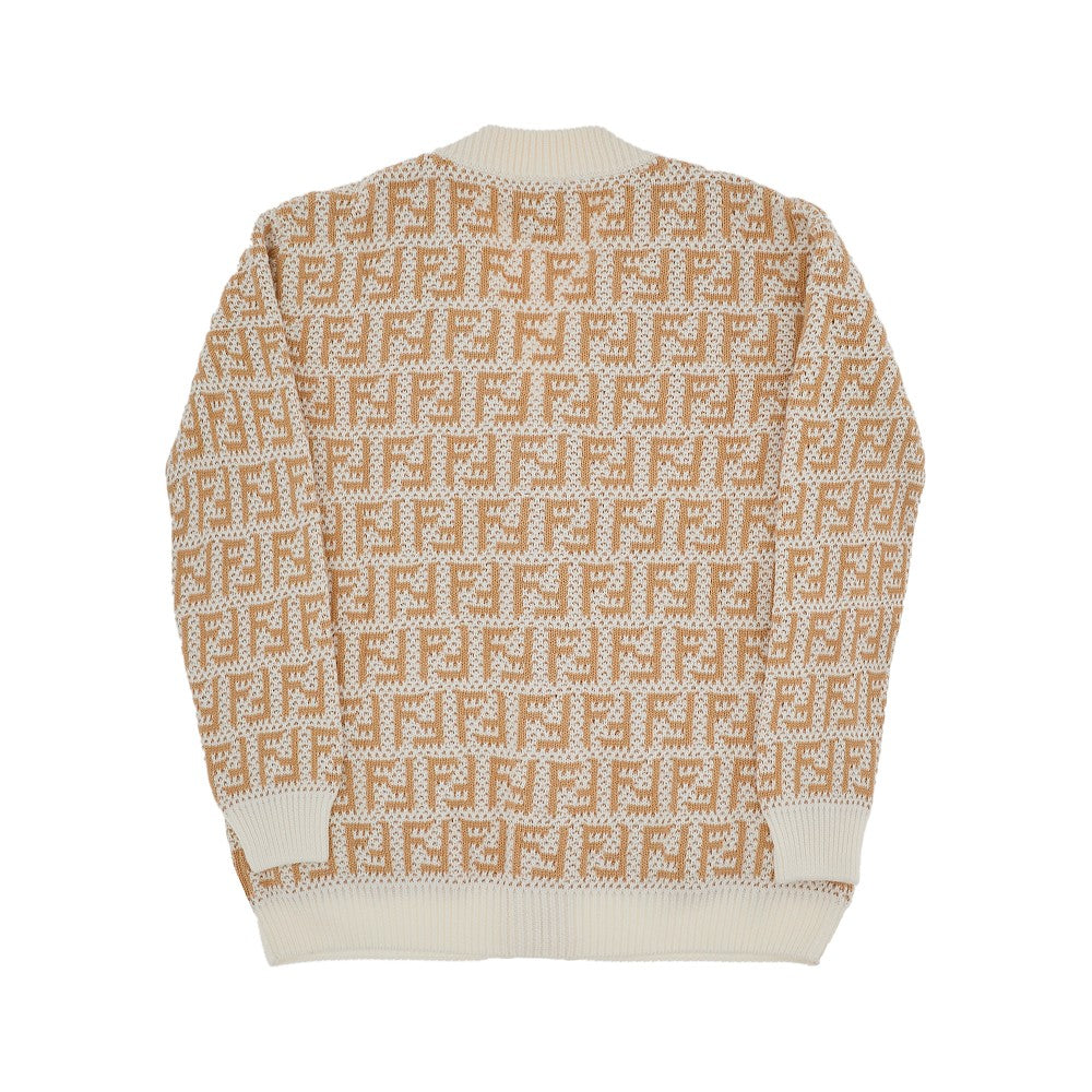 Cardigan in cotone jacquard FF