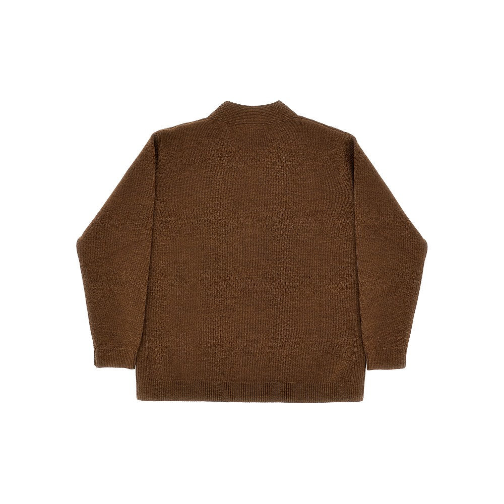 Wool cardigan with FF trimmings