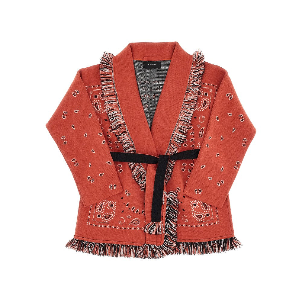 Cardigan Bandana Jacquard in lana