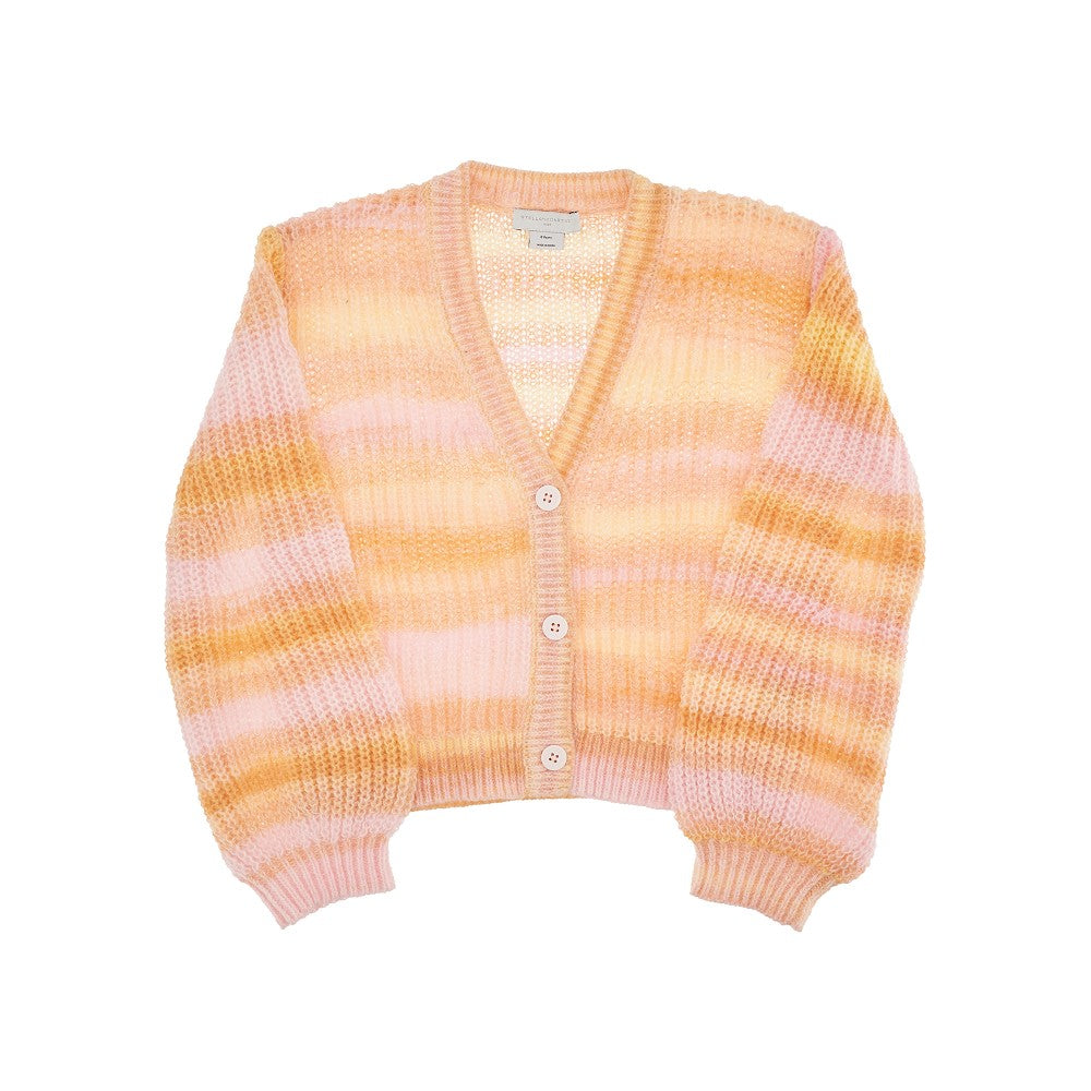 Multicoloured recycled yarn cardigan