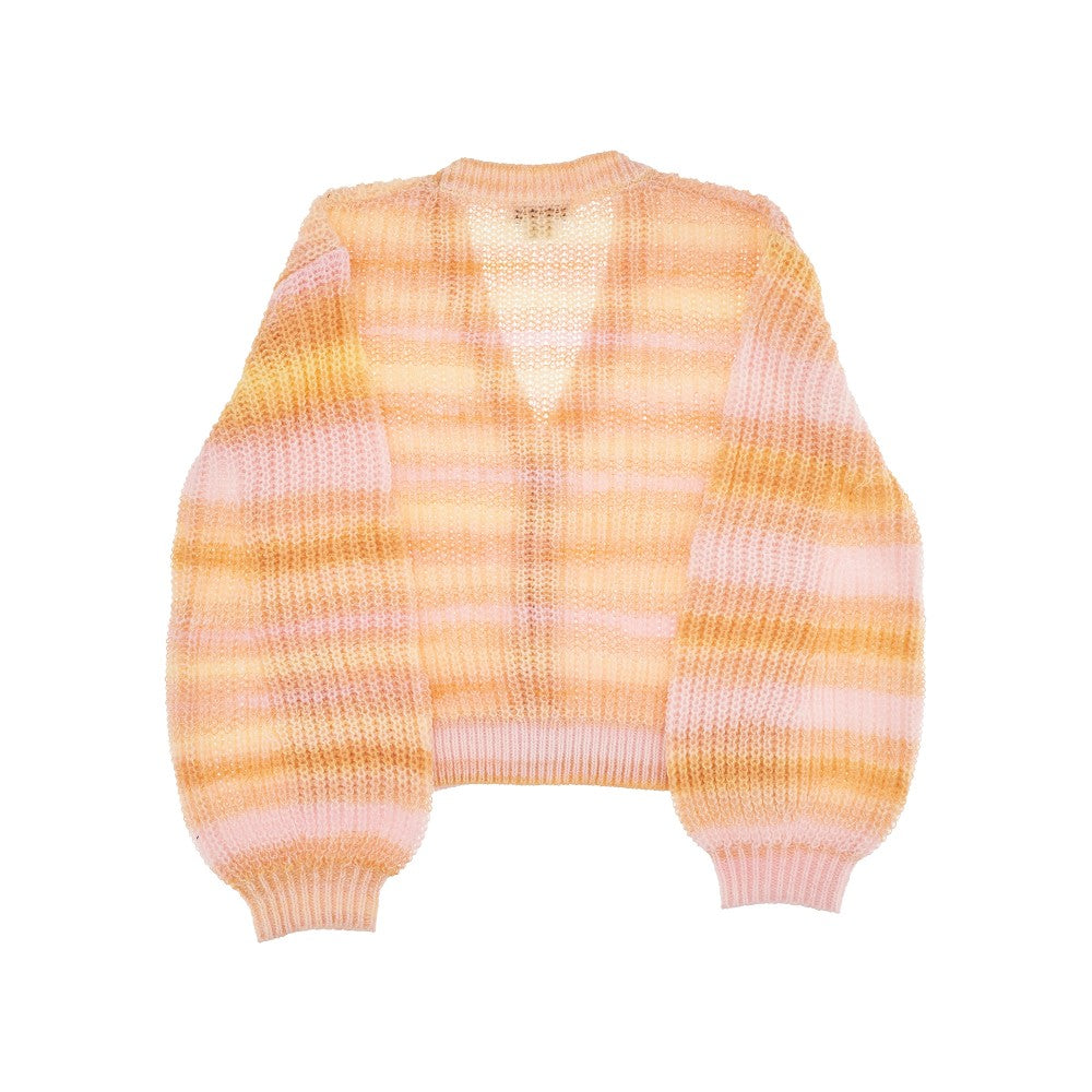 Multicoloured recycled yarn cardigan