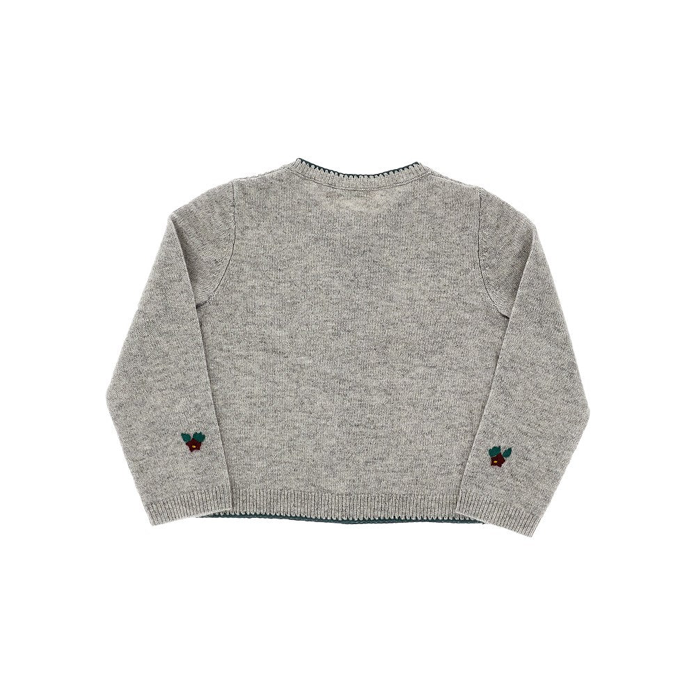 Wool cardigan with embroidery