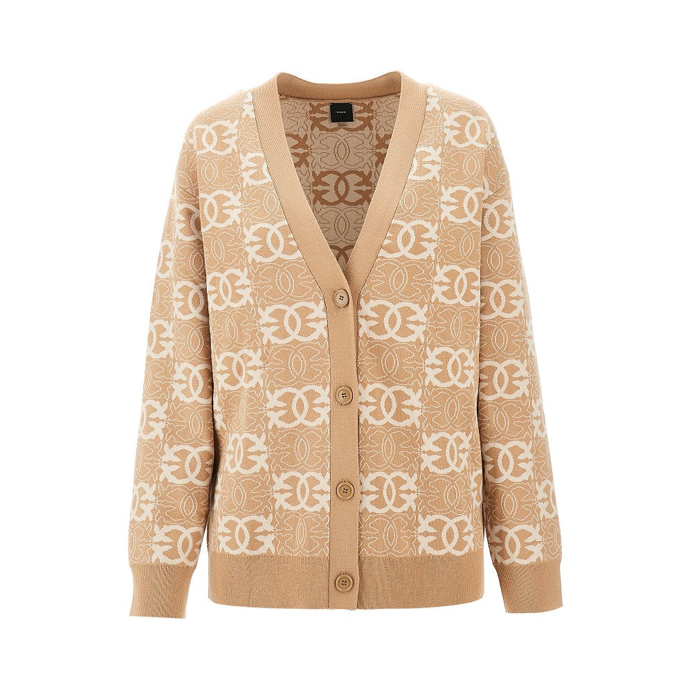 Jacquard viscose-blend cardigan