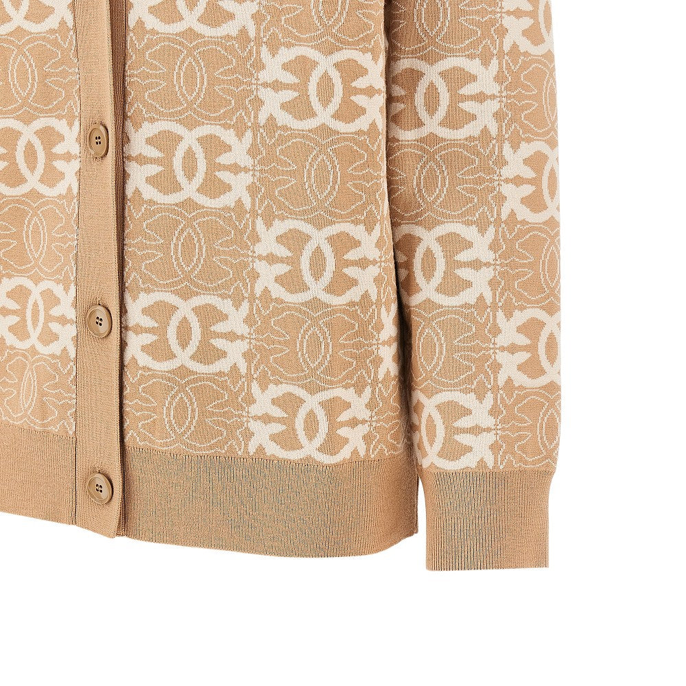 Jacquard viscose-blend cardigan