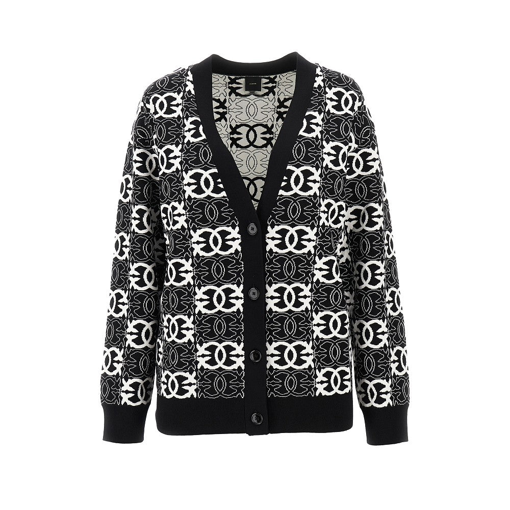 Jacquard viscose-blend cardigan