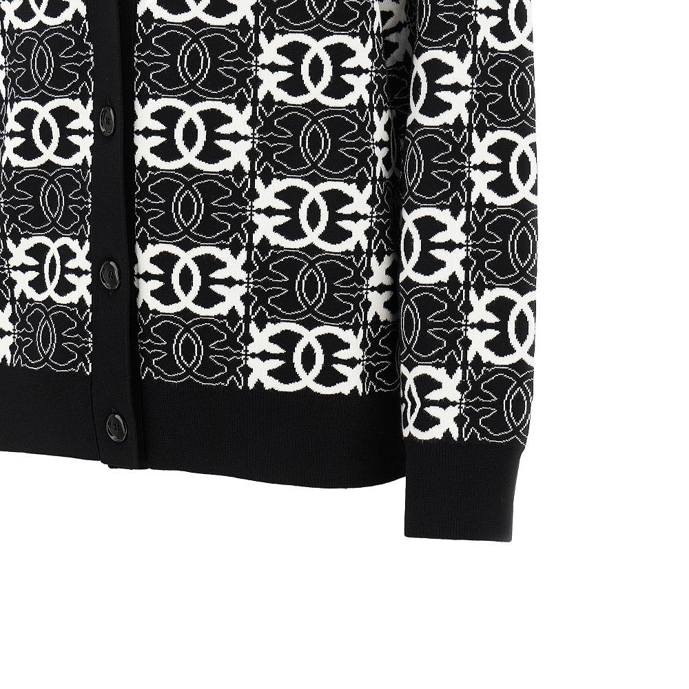 Jacquard viscose-blend cardigan
