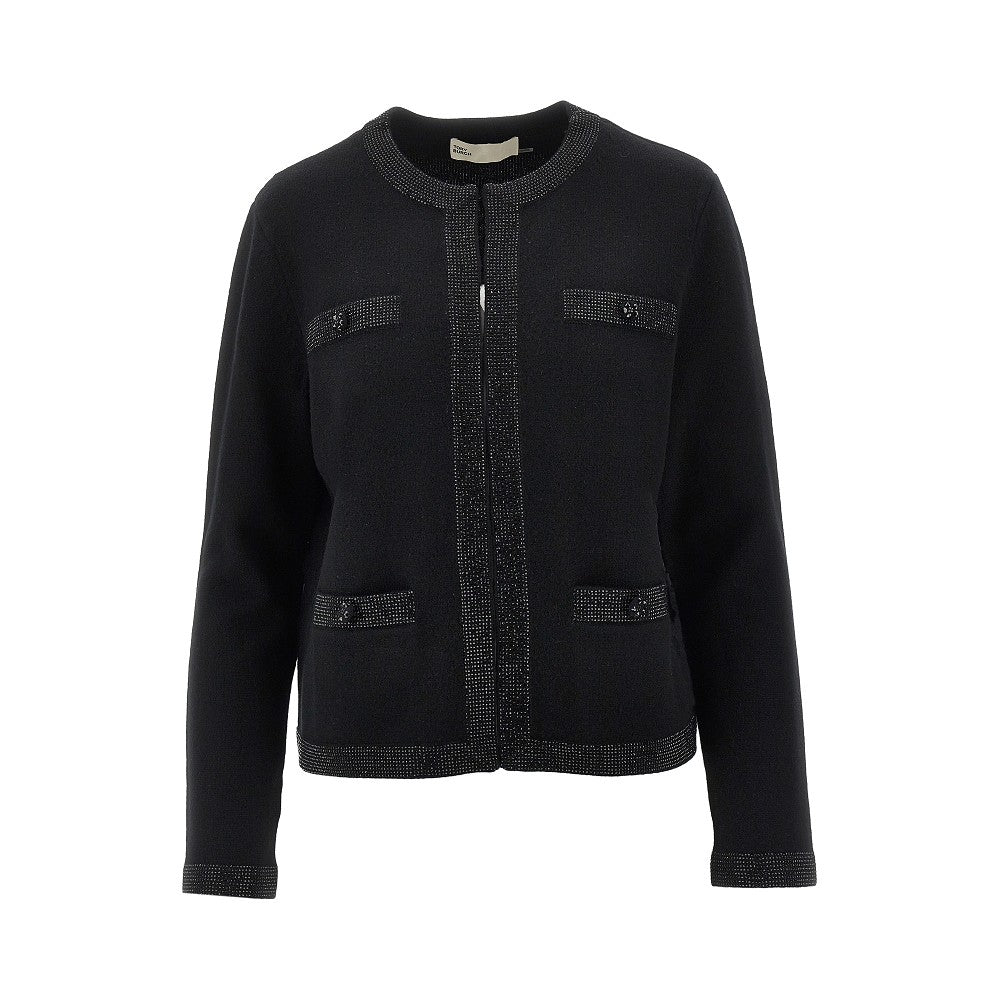 'Kendra' wool-blend knitted cardigan