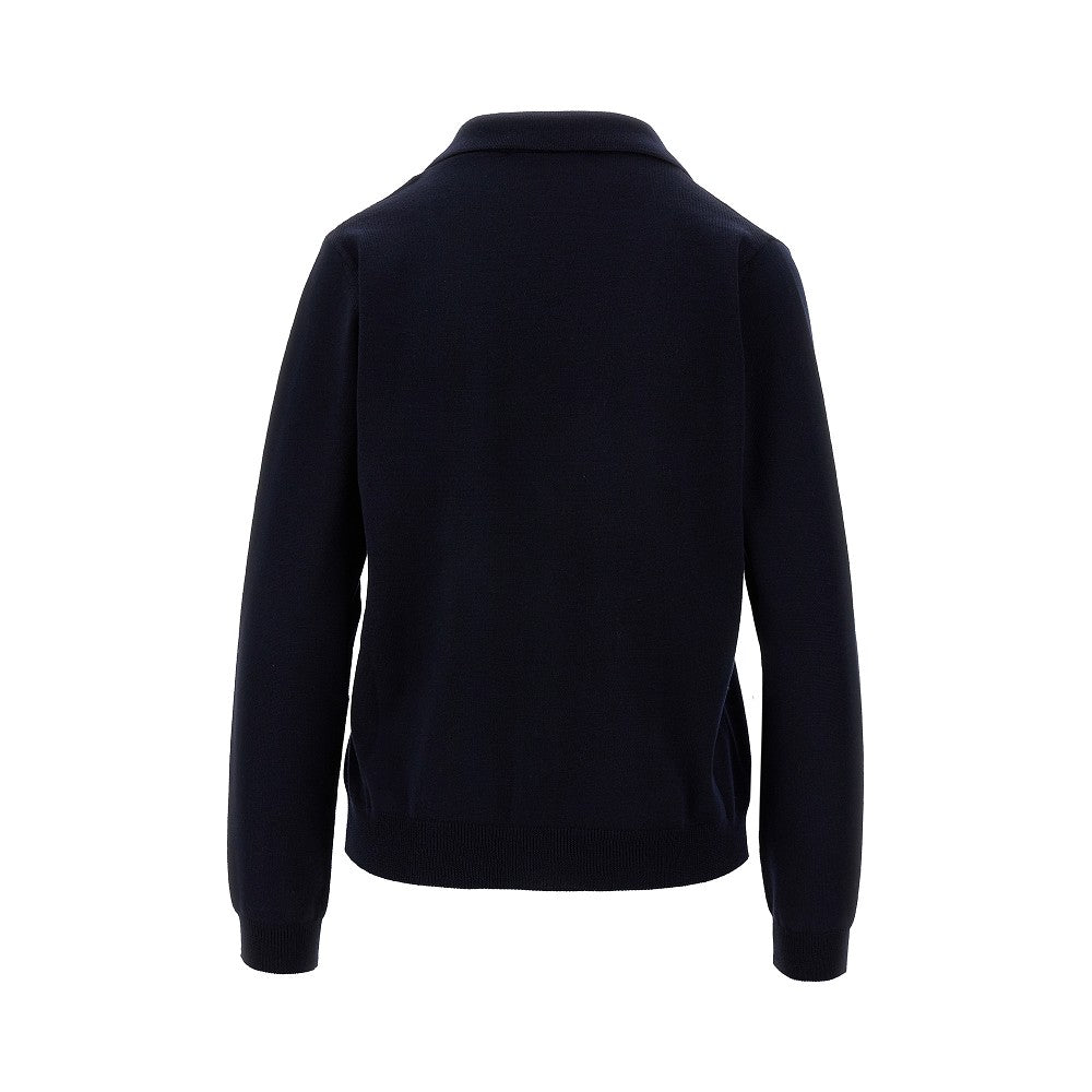 Cardigan in lana con ricamo VLogo Signature