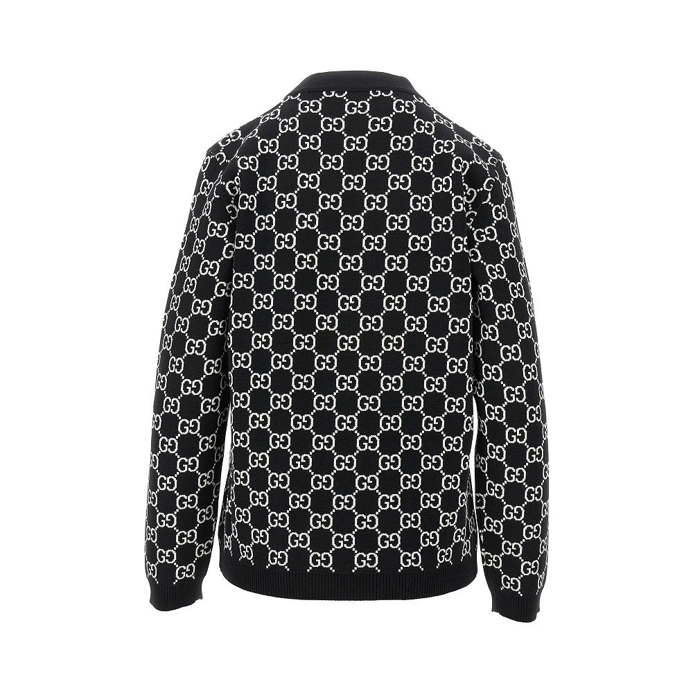 Cardigan reversibile in lana jacquard